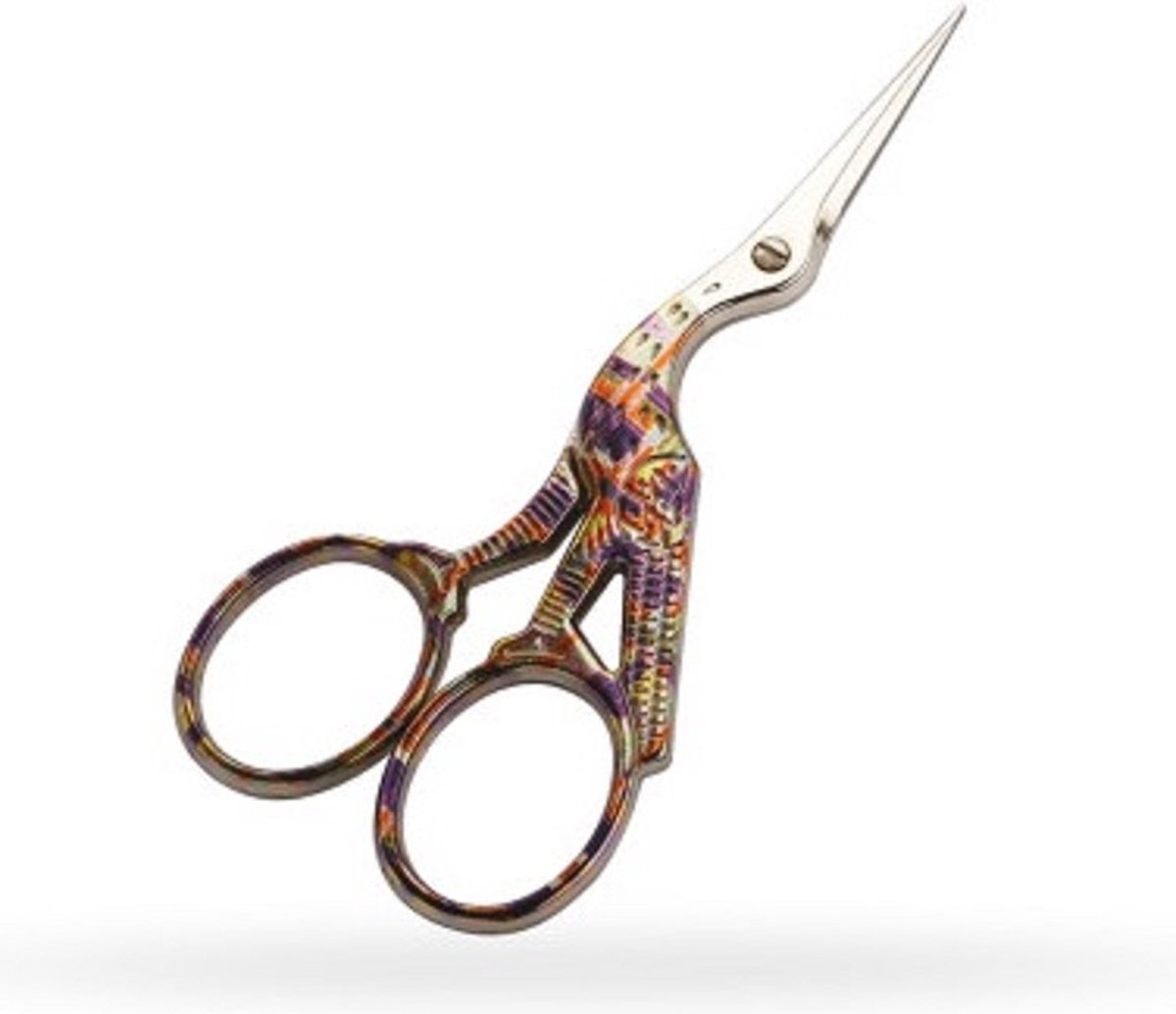 Ooievaars | borduurschaartje | Bonte kleuren | Oranje gevlekt | 9 cm | (Premax) Italië